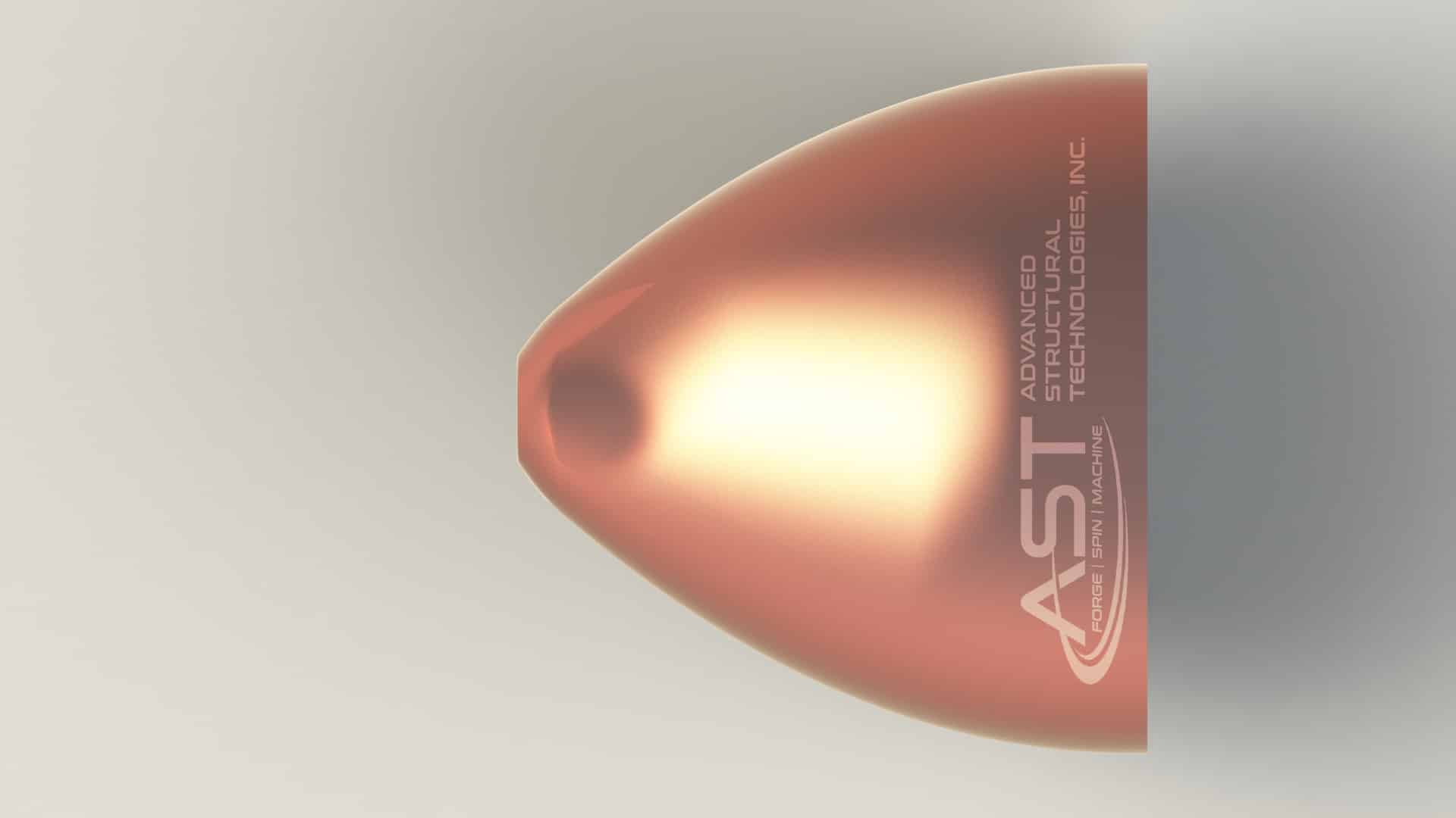 copper rocket nozzle - side